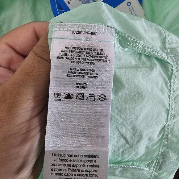 Girls Comlumbia Athena Windbreaker Long Jacket Sea Ice Green Purple Youth Medium - Picture 6 of 7